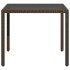 Mesa de jardín superficie de vidrio ratán PE marrón 90x90x75