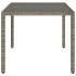 Mesa de jardín superficie de vidrio ratán PE gris 150x90x75