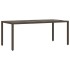 Mesa de jardín superficie de vidrio ratán PE marrón