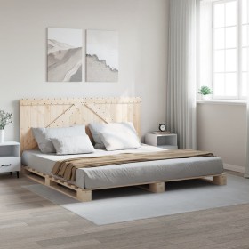 Estructura de cama con cabecero madera maciza de pino