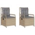 Sillones reclinables de jardín 2 uds ratán sintético