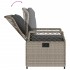 Sillones reclinables de jardín 2 uds ratán sintético gris