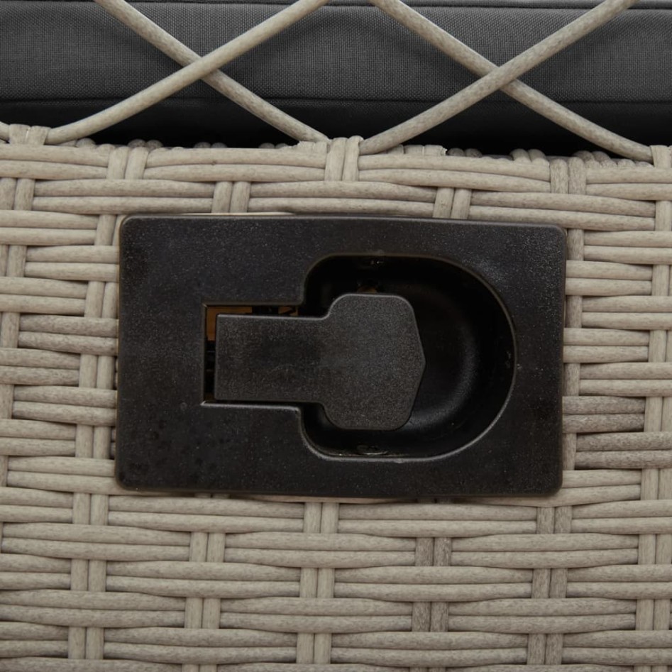 Sillones reclinables de jardín 2 uds ratán sintético gris