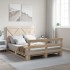 Estructura de cama con cabecero madera maciza pino 140x200