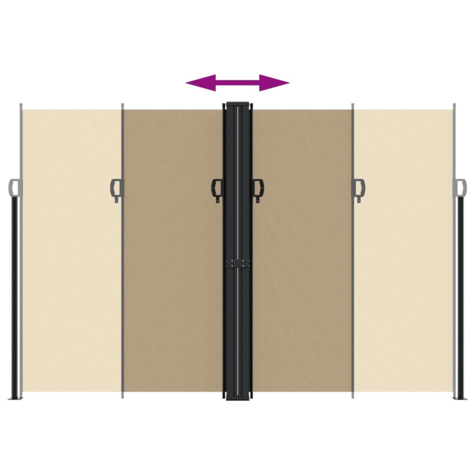 Toldo lateral retráctil beige 220x1200