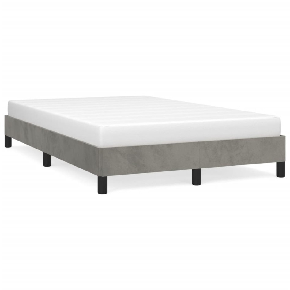 Estructura de cama sin colchón terciopelo gris claro 120x190