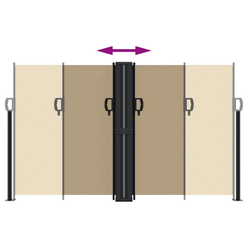 Toldo lateral retráctil beige 140x1000