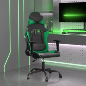 Silla gaming de masaje cuero sintético negro y
