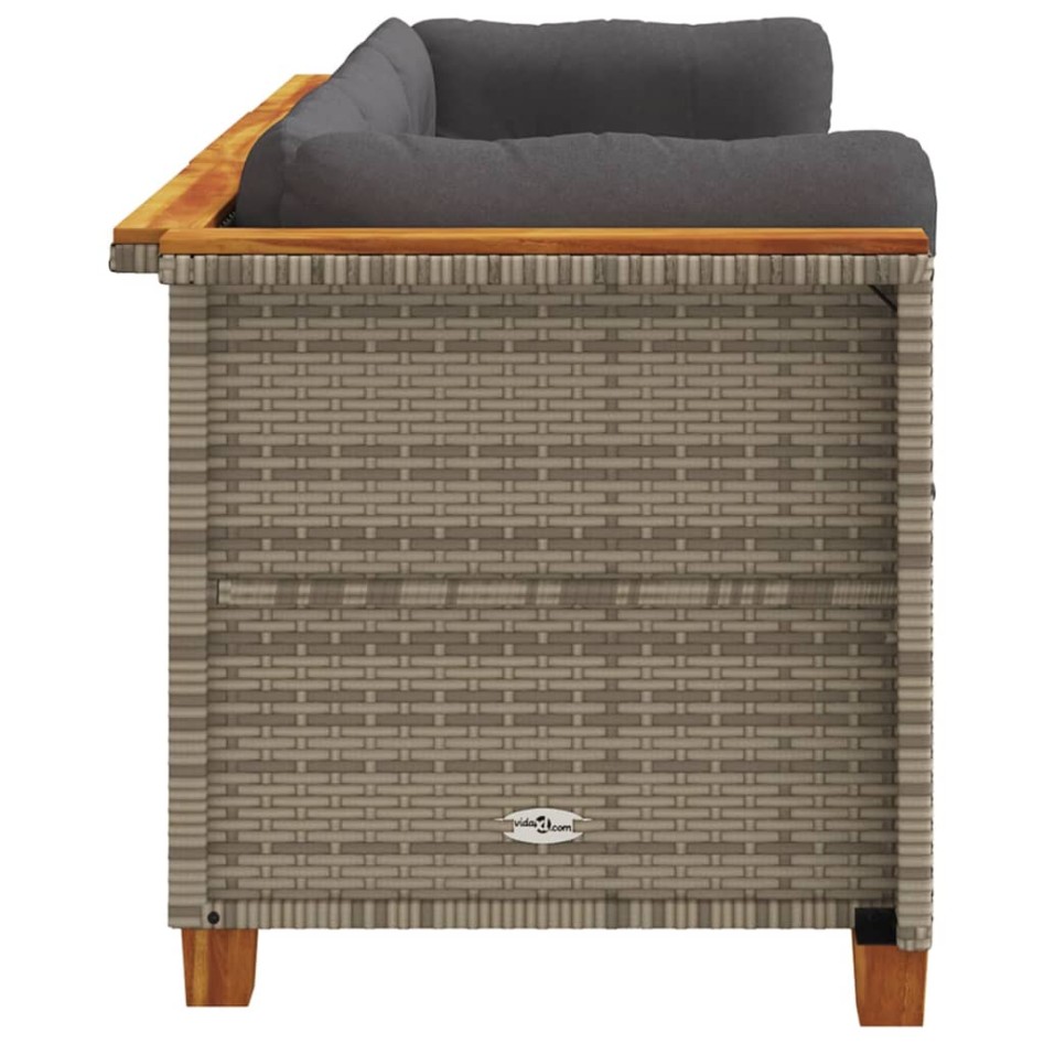 Sofá de jardín de 3 plazas con cojines ratán sintético