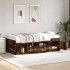 Sofá cama con cajones sin colchón roble ahumado 75x190