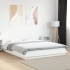 Estructura de cama con LED madera ingeniería blanco 160x200