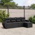 Set de muebles de jardín 5 pzas y cojines ratán sintético