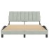 Estructura de cama sin colchón terciopelo gris claro 140x200