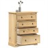 Cómoda cajonera Corona madera maciza de pino 92x48x120