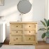 Cómoda cajonera Corona madera maciza de pino 112x48x91