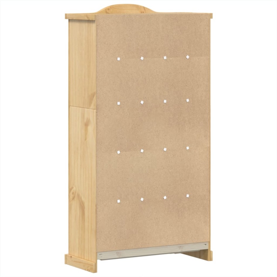 Armario con vitrina Corona madera maciza pino 99x43x187