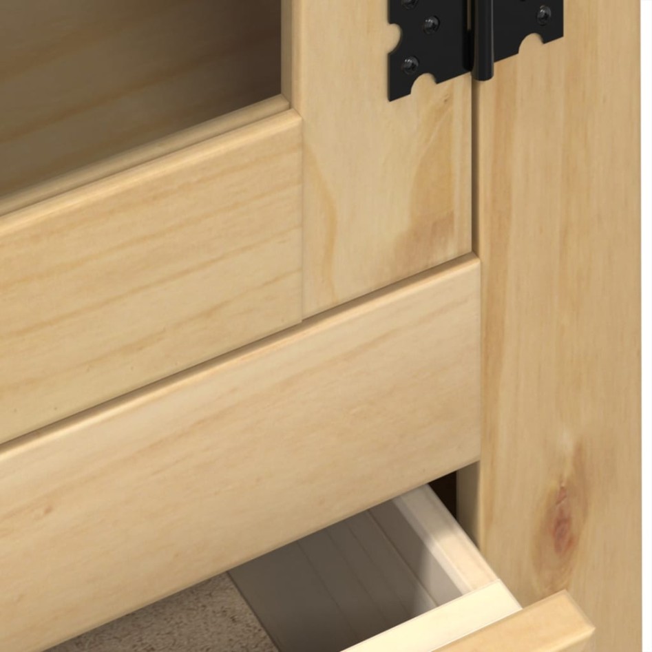 Armario con vitrina Corona madera maciza pino 99x43x187