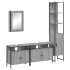 Set de muebles de baño 4 pzas madera contrachapada gris