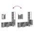 Set de muebles de baño 4 pzas madera contrachapada gris