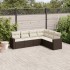 Set sofás de jardín 6 piezas y cojines ratán sintético