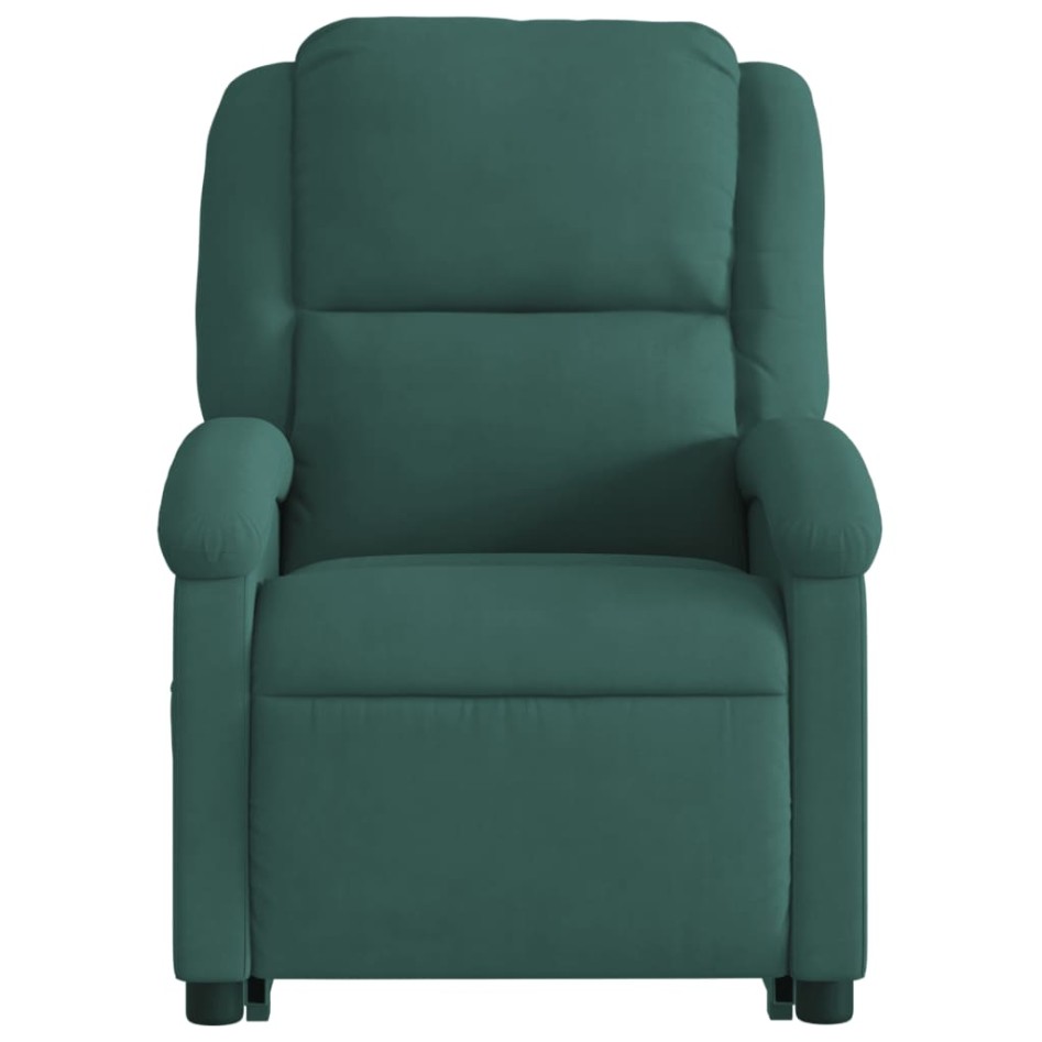 Sillón eléctrico reclinable elevable de terciopelo verde