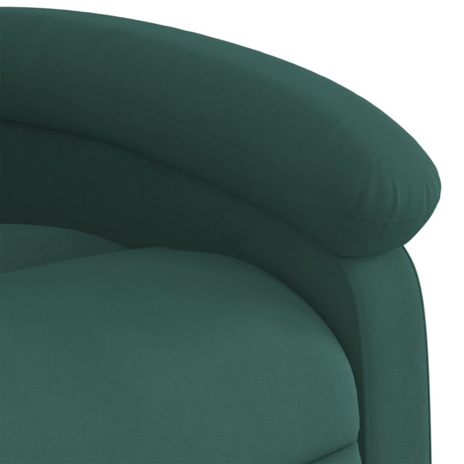 Sillón eléctrico reclinable elevable de terciopelo verde