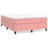 Estructura de cama sin colchón terciopelo rosa 140x200