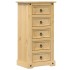 Mesita de noche Corona madera maciza de pino 53x39x103