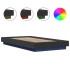 Estructura cama con luces LED madera ingeniería negro 90x190