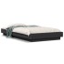 Estructura cama con luces LED madera ingeniería negro 75x190