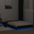 Estructura cama con luces LED madera ingeniería negro 75x190
