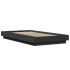 Estructura cama con luces LED madera ingeniería negro 75x190