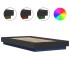 Estructura cama con luces LED madera ingeniería negro 75x190