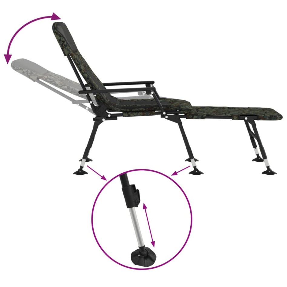 Tumbona de pesca patas para barro ajustables plegable