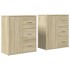 Aparador de madera de ingeniería 2 uds roble Sonoma 60x31x70