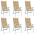 Cojines silla respaldo alto 6 uds tela beige melange