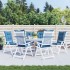 Cojines silla respaldo alto 6 uds tela azul melange 120x50x7