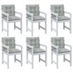 Cojines para silla respaldo bajo 6 ud tela gris claro melange
