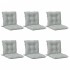Cojines para silla respaldo bajo 6 ud tela gris claro