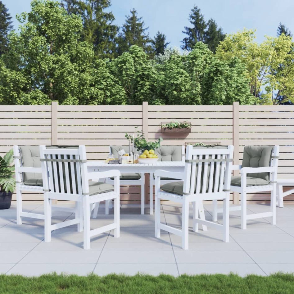 Cojines para silla respaldo bajo 6 ud tela gris claro