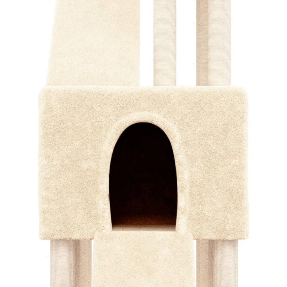 Rascador para gatos con postes de sisal crema 190