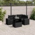 Set de muebles de jardín 5 pzas y cojines ratán sintético