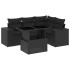 Set de muebles de jardín 5 pzas y cojines ratán sintético
