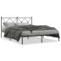 Estructura cama sin colchón con cabecero metal negro 150x200