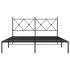 Estructura cama sin colchón con cabecero metal negro 150x200