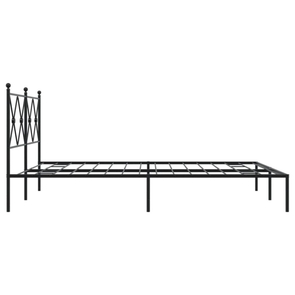 Estructura cama sin colchón con cabecero metal negro 150x200