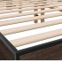 Estructura cama madera ingeniería metal marrón roble 150x200