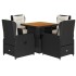 Set de muebles jardín 5 pzas con cojines ratán sintético