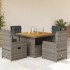 Set comedor de jardín 5 piezas con cojines ratán sintético