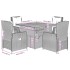Set comedor de jardín 5 piezas con cojines ratán sintético